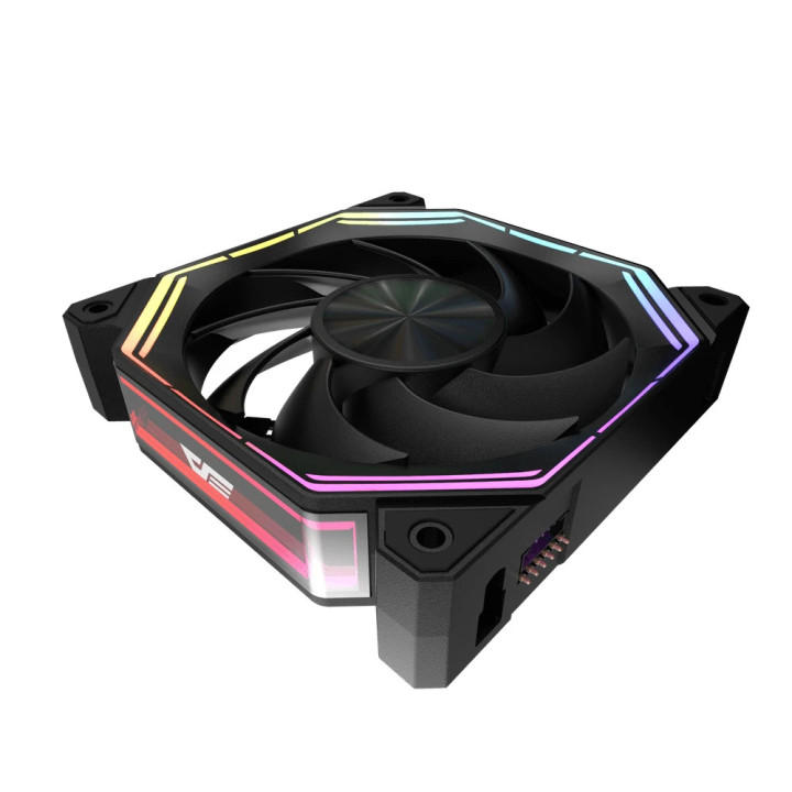 Комплект вентилатори Darkflash 3-in-1 3x120mm, INF34 Black, Daisy-Chain, Addressable RGB - INF32-BK-3