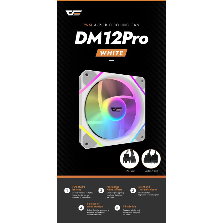 Вентилатор Darkflash DM12 Pro 120mm A-RGB White - DM12-PRO-WH