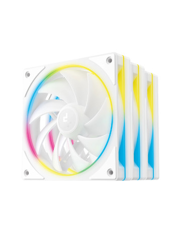 Комплект вентилатори DeepCool FL12 SE 3IN1 WH, 3-in-1 3x120mm, Luminous Halo ARGB - R-FL12SE-WHAPN3-G