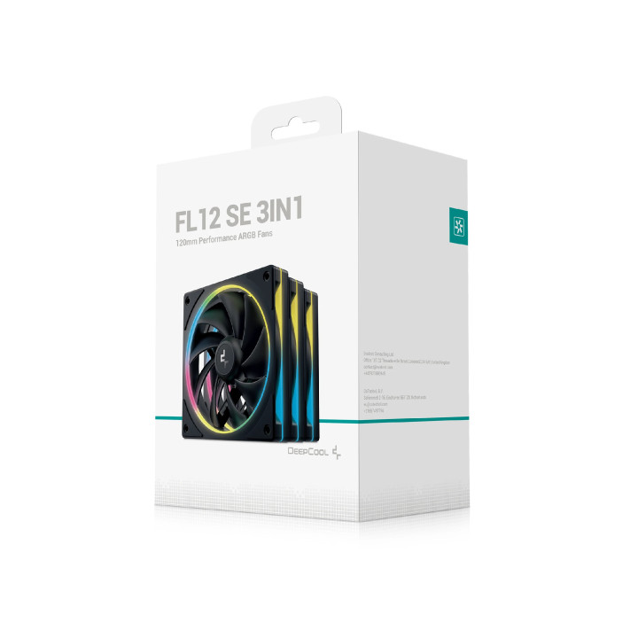 Комплект вентилатори DeepCool FL12 SE 3IN1, 3-in-1 3x120mm, Luminous Halo ARGB - R-FL12SE-BKAPN3-G