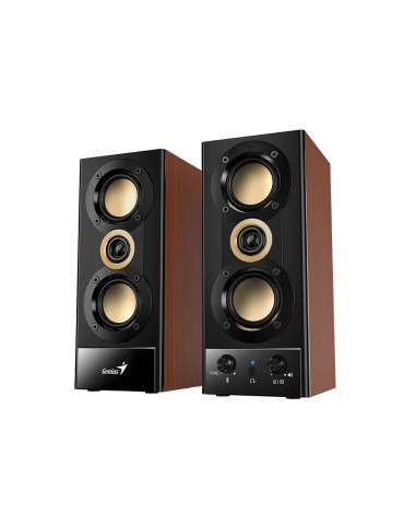 Bluetooth тонколони Genius SP-HF800BT, 2.0 20W RMS, Bluetooth 5.3, Wood - GENIUS-SP-HF800BT