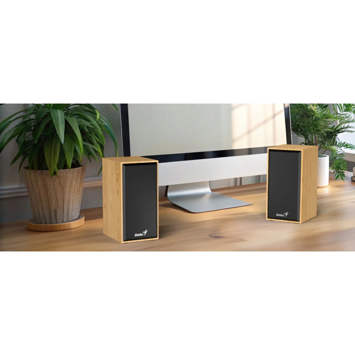 Bluetooth тонколони Genius SP-HF180, 2.0 6W, USB, Pine Wood - GENIUS-SP-HF180-PW