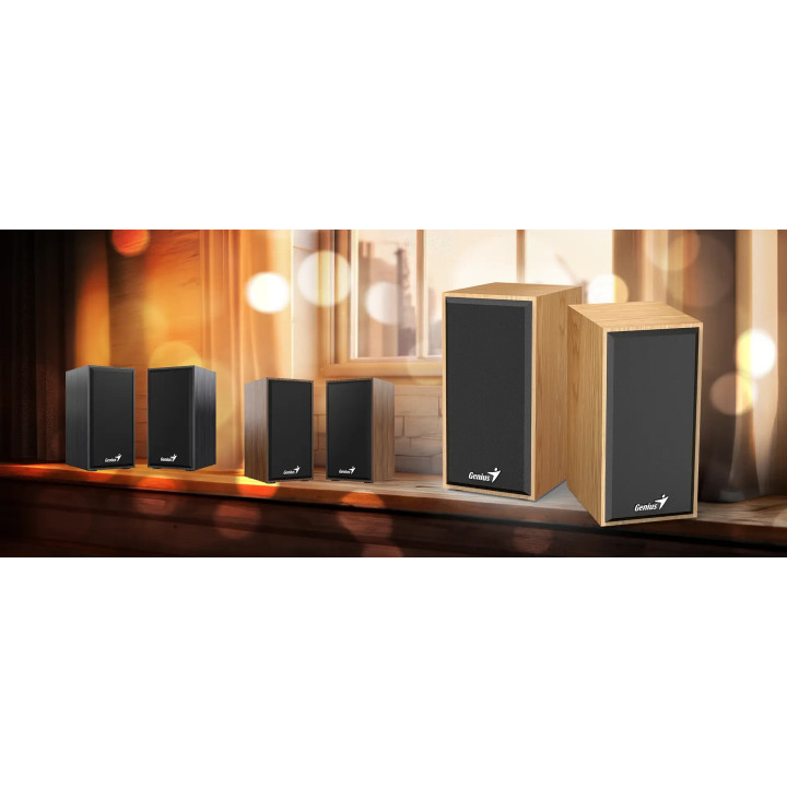 Bluetooth тонколони Genius SP-HF180, 2.0 6W, USB, Pine Wood - GENIUS-SP-HF180-PW