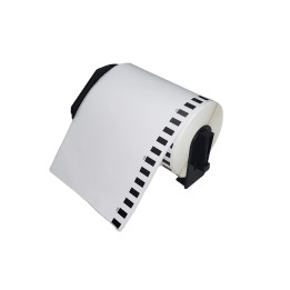 Съвместими етикети Makki за Brother DK-22246 - White Continuous Length Paper Tape 103mm x 30.48m, Black on White - MK-DK-22246