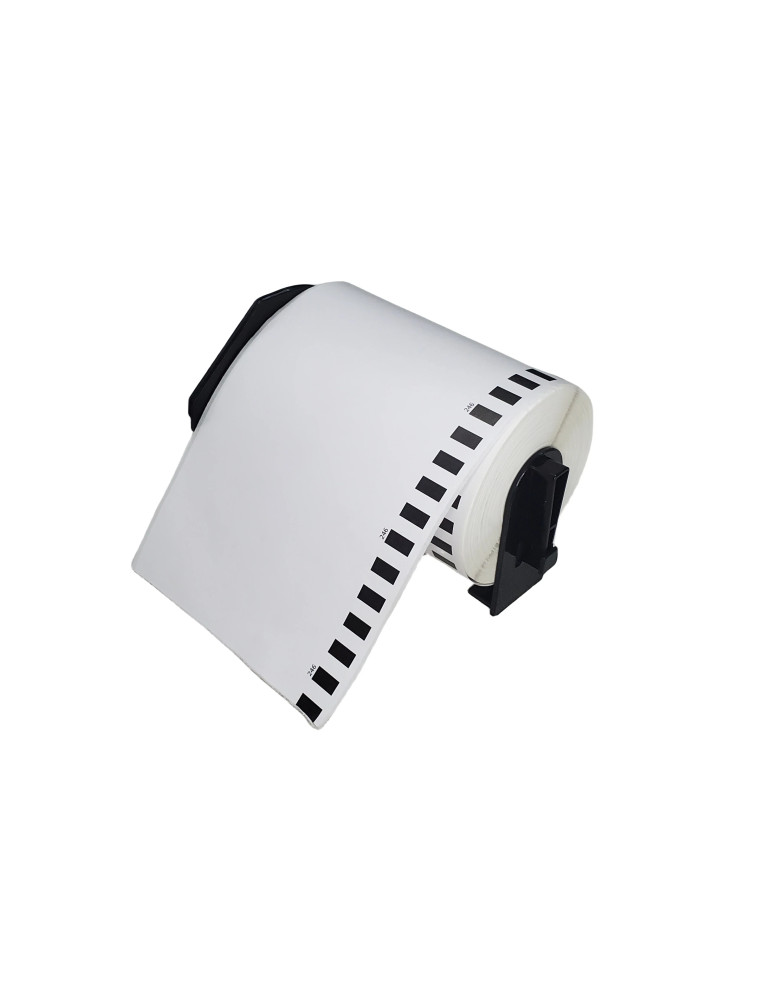 Съвместими етикети Makki за Brother DK-22246 - White Continuous Length Paper Tape 103mm x 30.48m, Black on White - MK-DK-22246