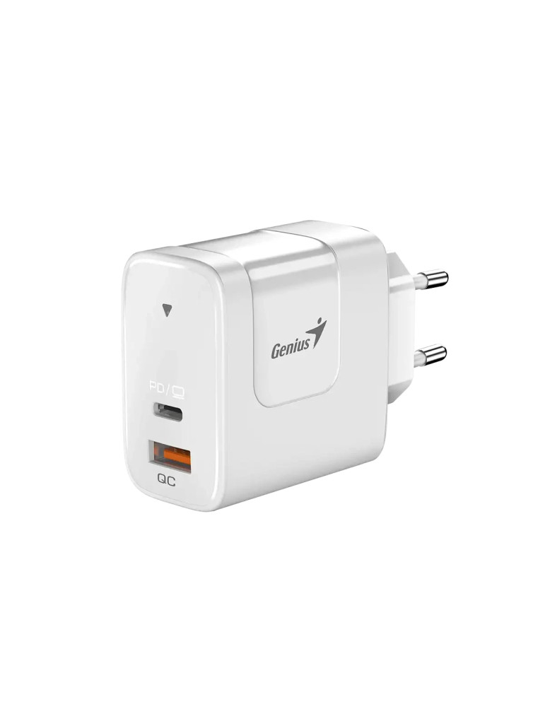 Универсално зарядно за стена Genius Charger Wall GaN - USB Type-C/A 65W White - PD-65AC - GENIUS-PD-65AC
