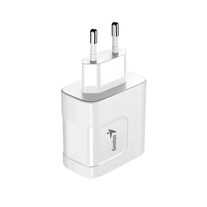 Универсално зарядно за стена Genius Charger Wall GaN - USB Type-C/A 65W White - PD-65AC - GENIUS-PD-65AC