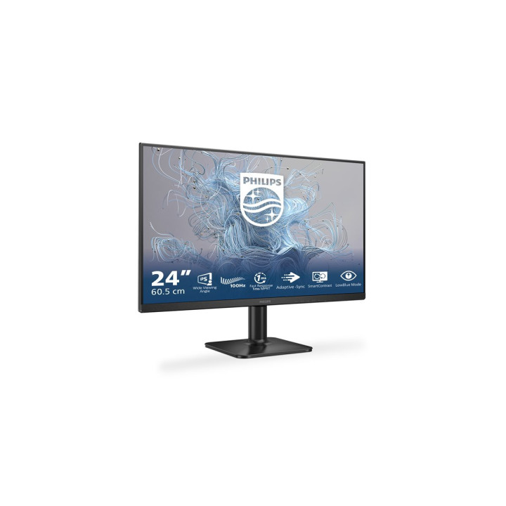 Монитор Philips 23.8" Series 1000 1920x1080, 120Hz IPS, Flat Fixed base tilt, AdaptiveSync, HDMIx1, VGAx1, 300cd/m2 - 24E2N1110/00