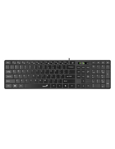 Геймърска клавиатура Genius клавиатура Slim Keyboard SlimStar 126 Black - Copilot, Low profile Chocolate - GENIUS-SlimStar-126-US-BK