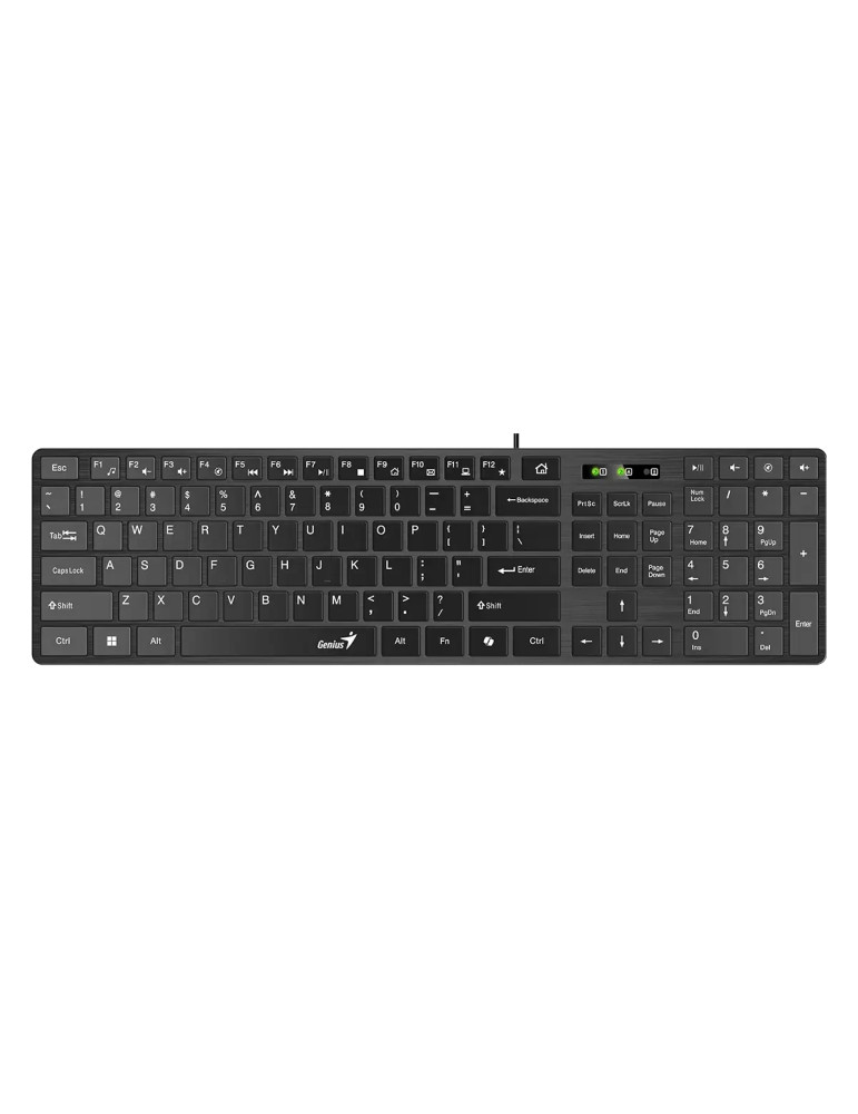 Геймърска клавиатура Genius клавиатура Slim Keyboard SlimStar 126 Black - Copilot, Low profile Chocolate - GENIUS-SlimStar-126-US-BK