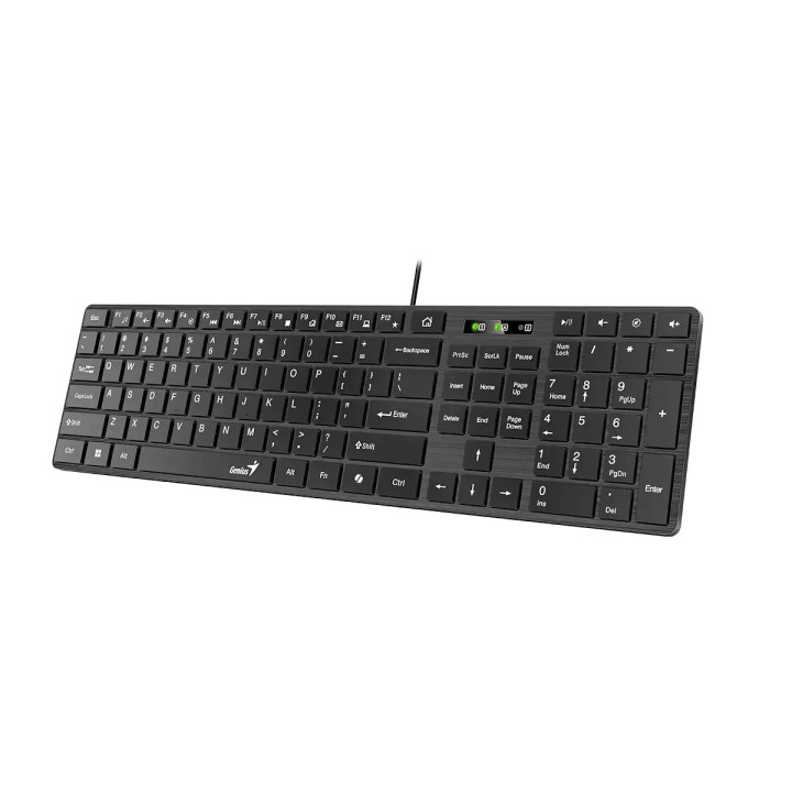 Геймърска клавиатура Genius клавиатура Slim Keyboard SlimStar 126 Black - Copilot, Low profile Chocolate - GENIUS-SlimStar-126-US-BK