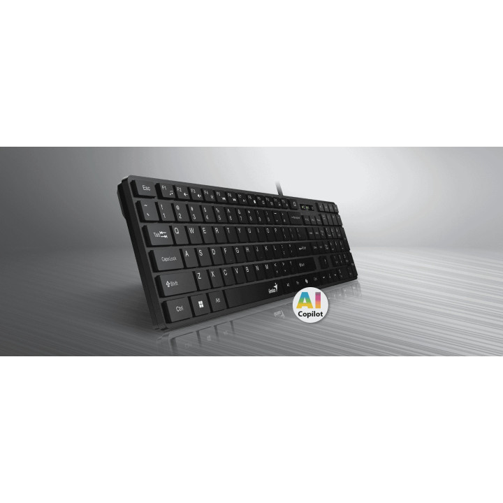 Геймърска клавиатура Genius клавиатура Slim Keyboard SlimStar 126 Black - Copilot, Low profile Chocolate - GENIUS-SlimStar-126-US-BK