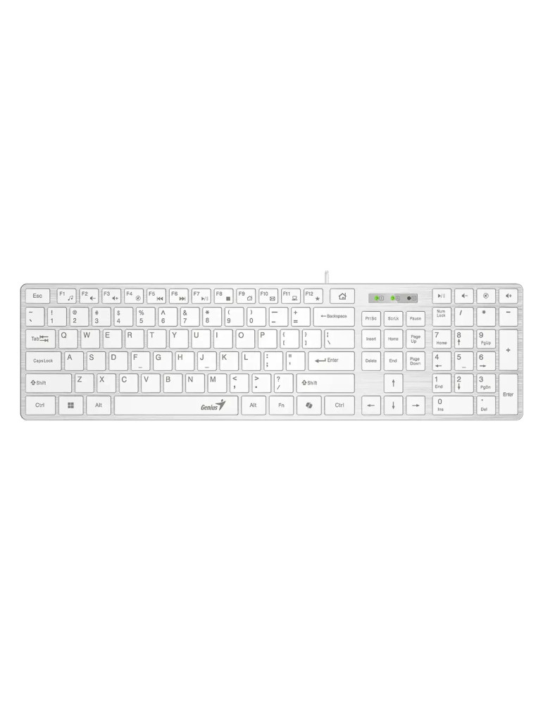 Геймърска клавиатура Genius клавиатура Slim Keyboard SlimStar 126 White - Copilot, Low profile Chocolate - GENIUS-SlimStar-126-US-WH