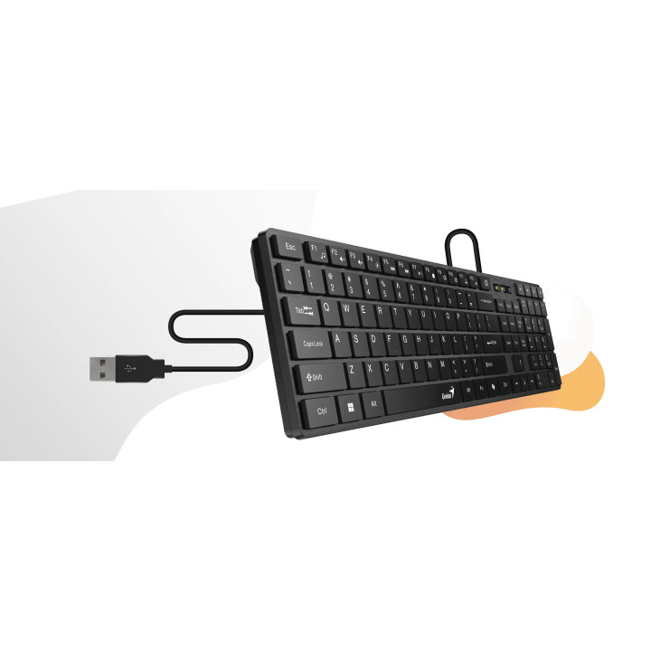 Геймърска клавиатура Genius клавиатура Slim Keyboard SlimStar 126 White - Copilot, Low profile Chocolate - GENIUS-SlimStar-126-US-WH