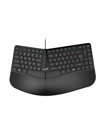 Геймърска клавиатура Genius клавиатура Ergonomic Keyboard Ergo KB-700 Black - Copilot, Split Wave Design, Palm Rest - GENIUS-Ergo-KB-700