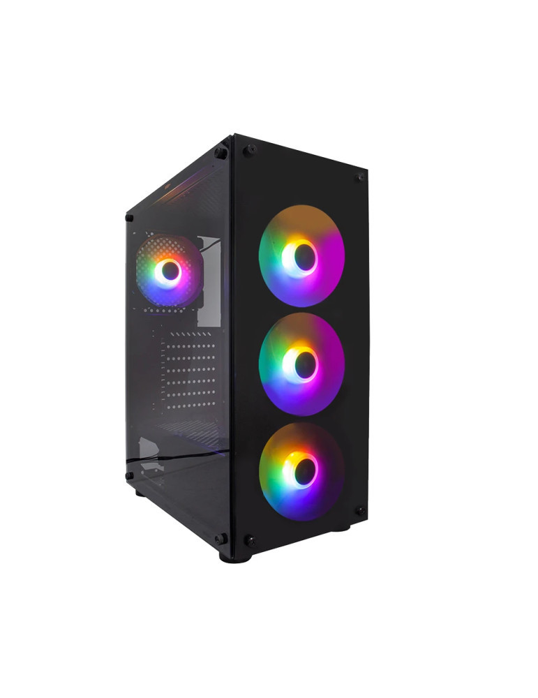 Геймърски компютър ION Fire Dancing V3-B RGB Black , ATX, с включени 4бр RGB вентилатора, с процесор AMD Ryzen 5 8500G(6C/12T ), RAM памет 16GB DDR5 5600MHz , SSD диск 1TB PCIe 4.0 NVMe, 6000 MB/s / 4000 MB/s 