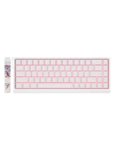 Професионална геймърска механична клавиатура Madlions MAD 68 HE Flagship V2 - 8K, Magnetic Amber Pro Switches - White - MAD-68-HE-V2-FS-MS-WH