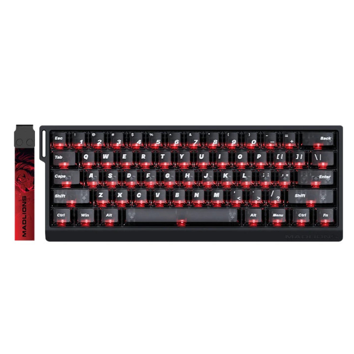 Професионална геймърска механична клавиатура Madlions MAD 60 HE Flagship V2 - 8K, Magnetic Amber Pro Switches - Black - MAD-60-HE-V2-FS-MS-BK