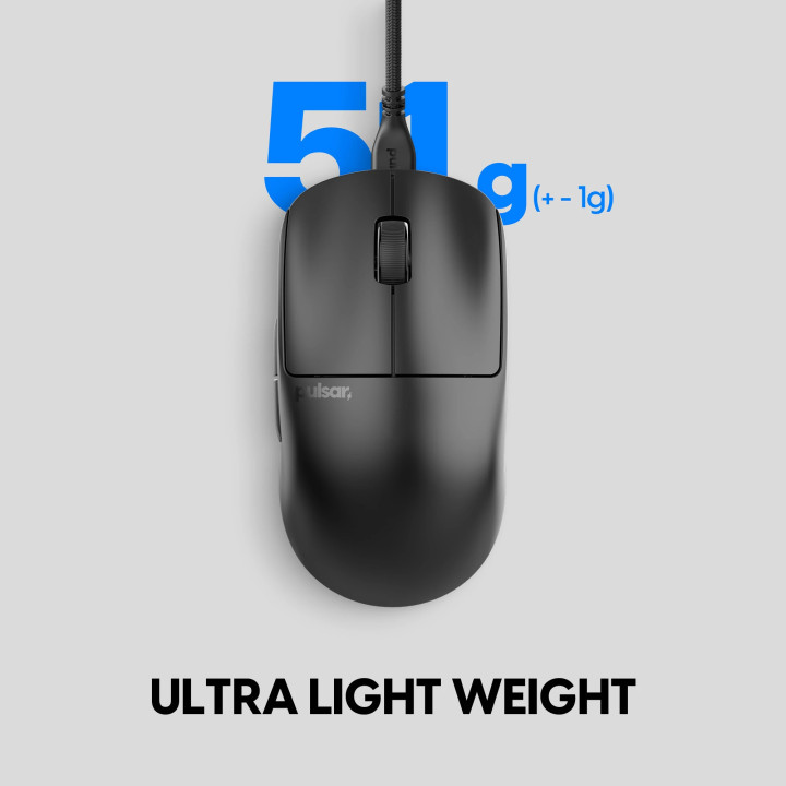Професионална геймърска мишка Pulsar X2 Wired Size2 Black - PX2221D