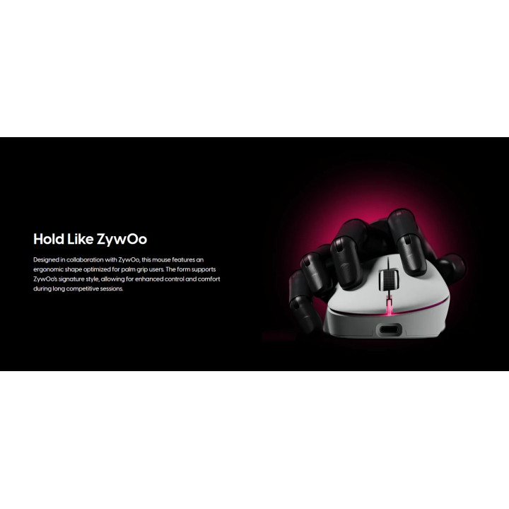 Професионална безжична геймърска мишка Pulsar ZywOo The Chosen Mouse Size1 White 8K - PZWX12