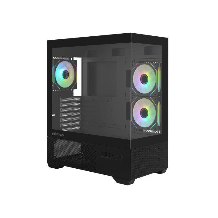 Кутия за компютър Zalman Chronix BLACK, ATX, 3 x 120 mm A-RGB, USB-C, Tempered Glass - ZM-CHRONIX-BLACK