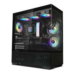 Кутия за компютър Zalman Chronix BLACK, ATX, 3 x 120 mm A-RGB, USB-C, Tempered Glass - ZM-CHRONIX-BLACK