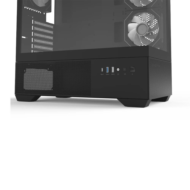 Кутия за компютър Zalman Chronix BLACK, ATX, 3 x 120 mm A-RGB, USB-C, Tempered Glass - ZM-CHRONIX-BLACK
