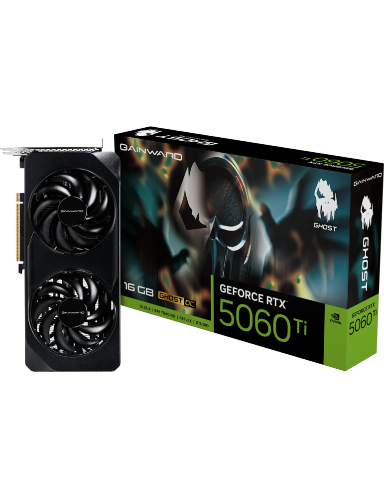Видео карта Gainward Nvidia GeForce RTX 5060 Ti GHOST OC 16GB, 256 bit - NE7506TU19T1-GB2061B