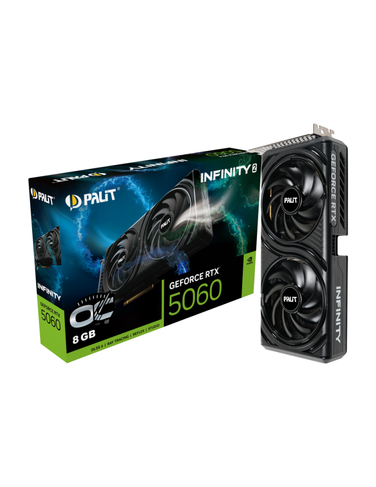 Видео карта Palit Nvidia GeForce RTX 5060 INFINITY 2 OC 8GB, 128 bit - NE75060V19P1-GB2063L