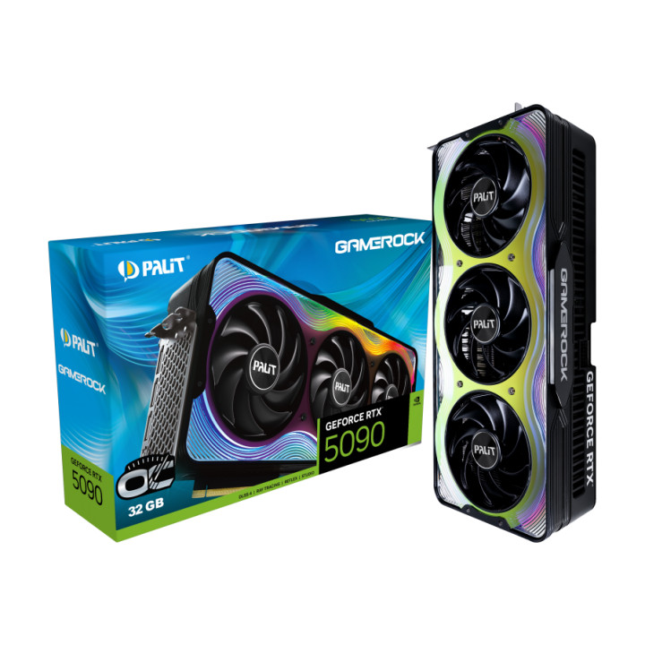 Видео карта Palit Nvidia GeForce RTX 5090 GAMEROCK OC 32GB, 512bit - NE75090S19R5-GB2020G