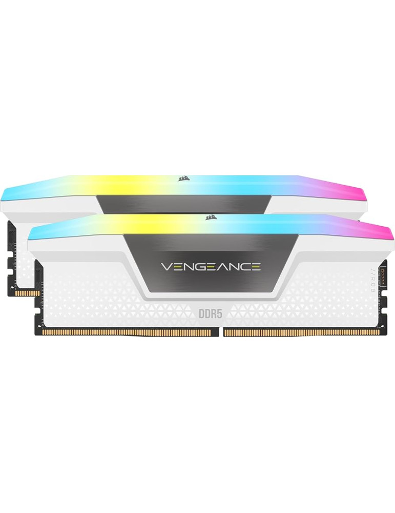 RAM памет Corsair 32GB(2x16GB) DDR5 6000MHz Vengeance RGB, CL30-36-36-76 1.40V Intel XMP & AMD EXPO, White - CMH32GX5M2B6000Z30W
