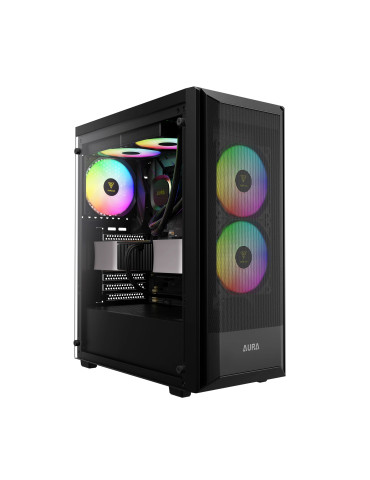 Кутия за компютър Gamdias AURA GC6 ELITE ARGB BK, ATX, Addressable RGB, Mesh - GAMDIAS-AURA-GC6-ELITE-ARGB-BK