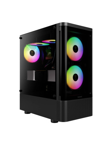 Кутия за компютър GamdiasTALOS E3 CG, ATX, 3 x 120 mm A-RGB, Curved Glass - GAMDIAS-TALOS-E3-CG-BK