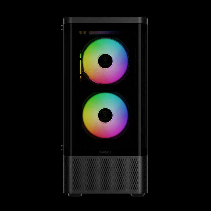 Кутия за компютър GamdiasTALOS E3 CG, ATX, 3 x 120 mm A-RGB, Curved Glass - GAMDIAS-TALOS-E3-CG-BK