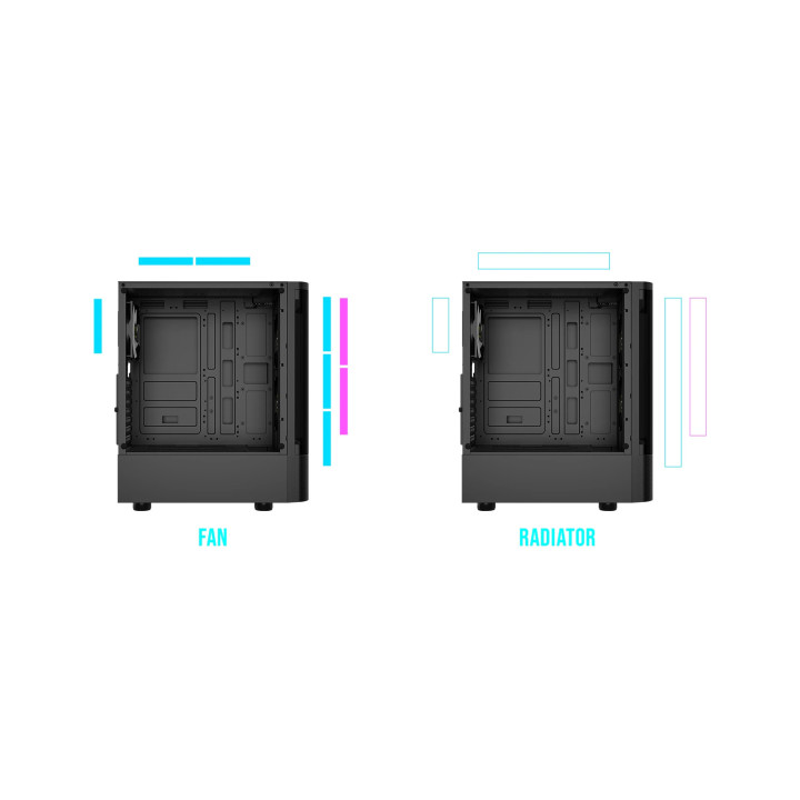 Кутия за компютър GamdiasTALOS E3 CG, ATX, 3 x 120 mm A-RGB, Curved Glass - GAMDIAS-TALOS-E3-CG-BK