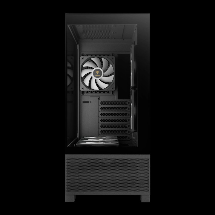 Кутия за компютър Gamdias AURA GC12 ARGB BLACK, mATX, 6 x 120 mm A-RGB, USB-C, Tempered Glass - GAMDIAS-AURA-GC12-ARGB-BK