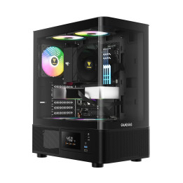 Кутия за компютър Gamdias ATLAS E2, ATX, 3 x 120 mm A-RGB, Digital Display, Curved Glass - GAMDIAS-ATLAS-E2-CG
