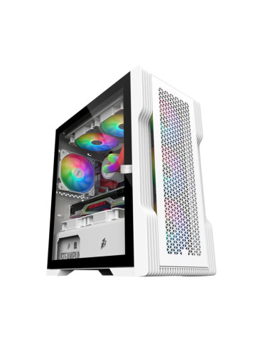 Геймърски компютър ION TRILOBITE T3 Mesh White, с включени 4бр RGB вентилатора, с процесор AMD Ryzen 5 8500G(6C/12T ), RAM памет 16GB(2x8GB) DDR5 5600MHz , SSD диск 1TB PCIe 4.0 NVMe, 6000 MB/s / 4000 MB/s 