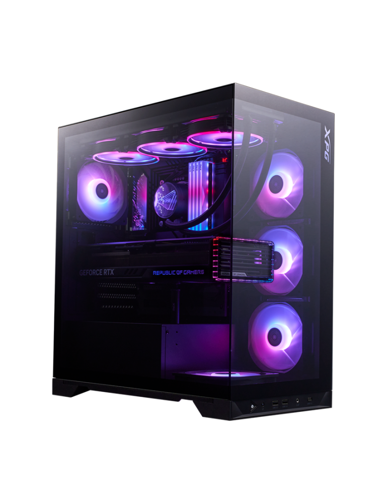 Геймърски компютър ION  XPG INVADER X ARGB с процесор AMD Ryzen 7 9800X3D, видео карта RX 9070 XT STEEL LEGEND DARK 16GB GDDR6, RAM 32GB (2x16GB) DDR5 6400MHz и SSD 1TB Gen4