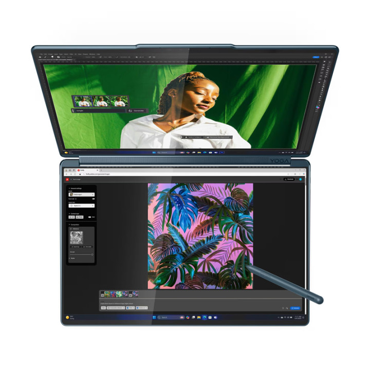 Лаптоп Lenovo Yoga Book 9 14, Intel Core Ultra 7 255H, 14" 2.8K (2880x1800) 120Hz OLED, 32GB RAM, 1TB SSD, Win 11 Home - 83KJ0019RM