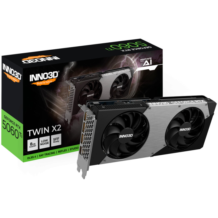Видео карта Inno3D Nvidia GeForce RTX 5060 Ti 8GB TWIN X2 - N506T2-08D7-193075N