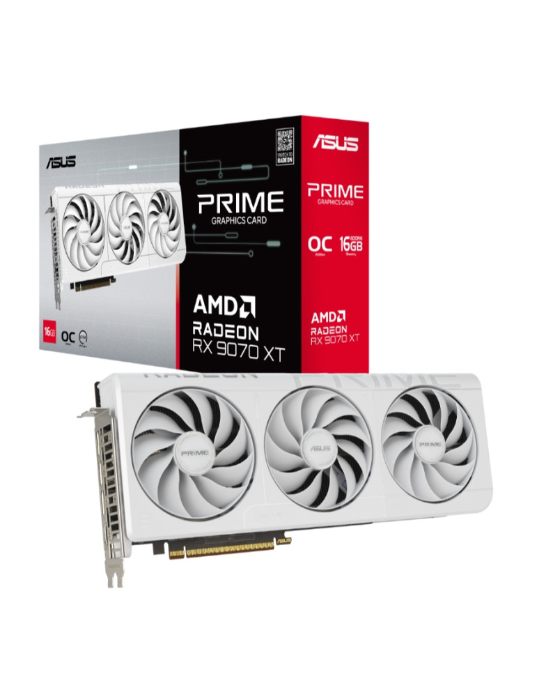 Видео карта Asus Prime RX 9070XT 16GB GDDR6 OC White,  256bit - 90YV0L75-M0NA00