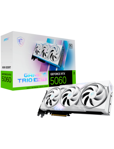 Видео карта MSI Nvidia GeForce RTX 5060 8G GAMING TRIO OC WHITE, 8GB GDDR7, 128-bit