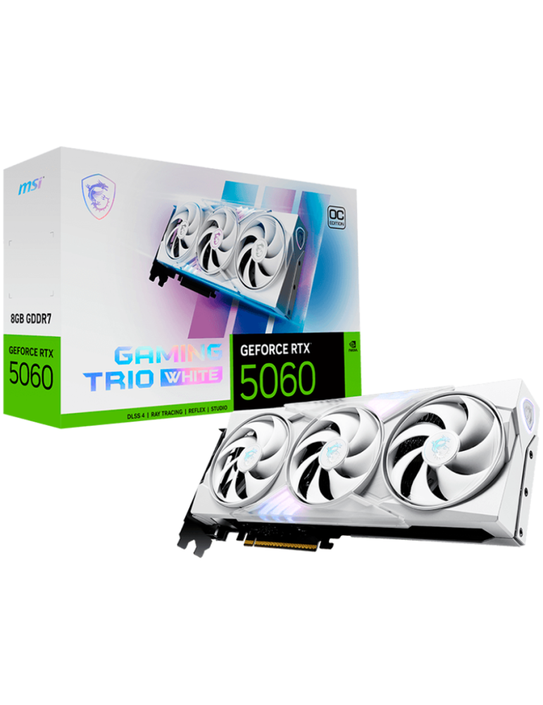 Видео карта MSI Nvidia GeForce RTX 5060 8G GAMING TRIO OC WHITE, 8GB GDDR7, 128-bit
