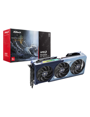 Видео карта AsRock AMD Radeon RX 9070 XT Monster Hunter 16GB GDDR6 256bit - 90-GA6FZZ-00UANZ