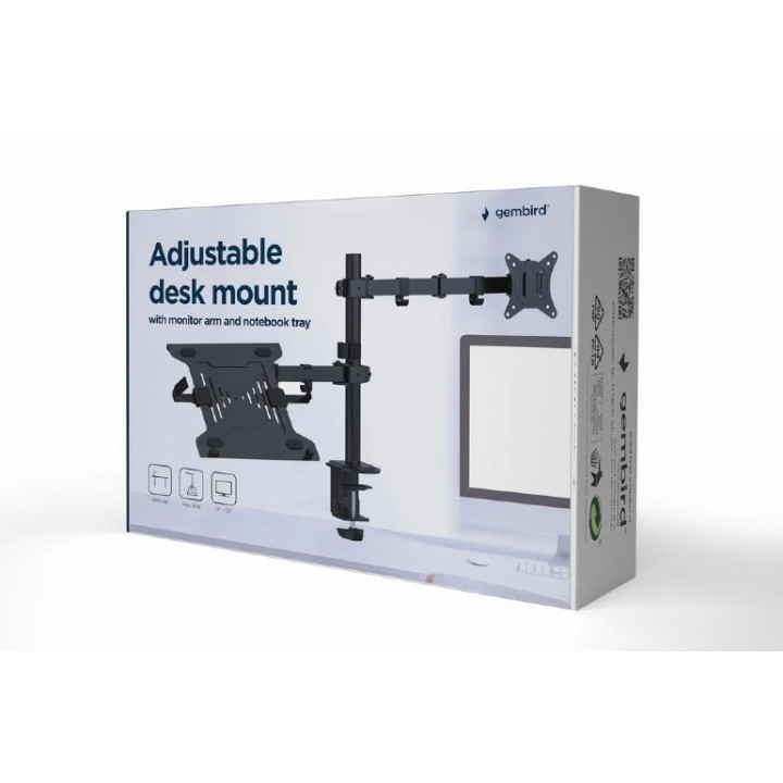 Стойка за монитор с лаптоп стойка Gembird Monitor Mount with Laptop holder - MA-DA-03
