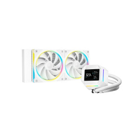 Водно охлаждане за процесор DeepCool LM240 WH - 2.4 inch IPS Display, Addressable RGB - R-LM240-WHDMMC-1