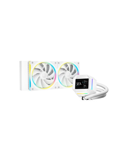 Водно охлаждане за процесор DeepCool LM240 WH - 2.4 inch IPS Display, Addressable RGB - R-LM240-WHDMMC-1