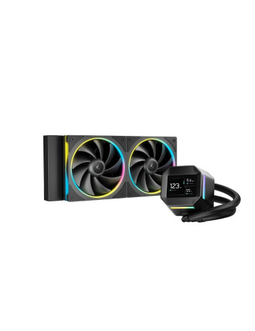 Водно охлаждане за процесор DeepCool LM240, 2.4 inch IPS Display, Addressable RGB - R-LM240-BKDMMC-1