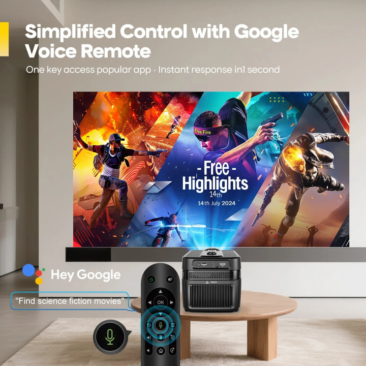 Преносим мултимедиен проектор MagCubic Portable Multimedia Projector HY450C - 8K, Android 11, Wi-Fi 6, Bluetooth 5.4 - MAGCUBIC-HY450C